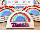 Rainbow Sticky Note Pad For Teachers, Office Decor, Desk Organizer, Notes Holder SVG