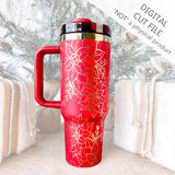 Poinsettia Tumbler Pattern, Ready to Engrave Tumbler Pattern, Digital Download, SVG, Christmas, Holiday, Full Wrap