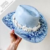 Hydrangea Brim Hat File – Elegant Floral Design | Laser Hat Burning Design, Hat Laser Engraving Template, Digital Download SVG
