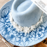 Hydrangea Brim Hat File – Elegant Floral Design | Laser Hat Burning Design, Hat Laser Engraving Template, Digital Download SVG