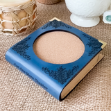 Book Coaster | Hidden Cork Mug Coaster | Laser Cut Book Lover Gift | Coffee Bar Decor | Teacher Gift | Fall, Halloween & Christmas Book Coasters