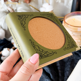 Book Coaster | Hidden Cork Mug Coaster | Laser Cut Book Lover Gift | Coffee Bar Decor | Teacher Gift | Fall, Halloween & Christmas Book Coasters