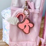 3D Letter Backpack Name Tag Glitter Acrylic Pink Keychain Luggage Kids Lunch Box Diaper Bag Accessory