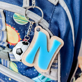 3D Letter Backpack Sports Soccer Name Tag Acrylic Keychain Luggage Kids Lunch Box Diaper Bag Accessory