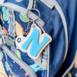 3D Letter Backpack Sports Soccer Name Tag Acrylic Keychain Luggage Kids Lunch Box Diaper Bag Accessory
