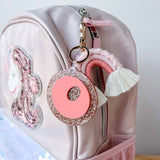 3D Letter Backpack Name Tag Glitter Acrylic Pink Keychain Luggage Kids Lunch Box Diaper Bag Accessory